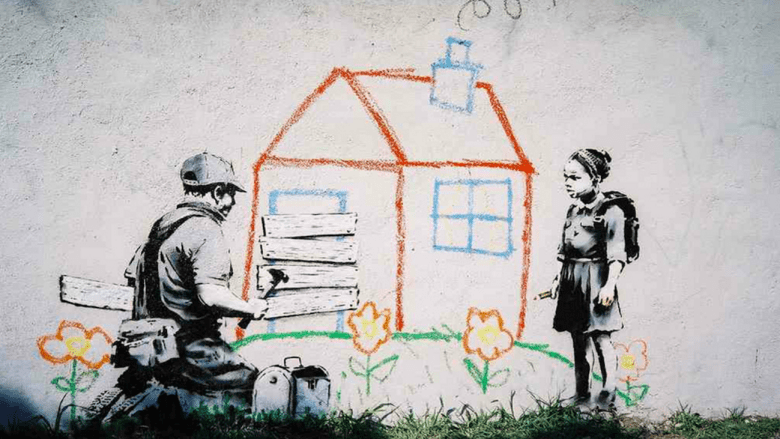 Banksy. Crayon House Foreclosure, East Los Angeles. Via Occupy.com
